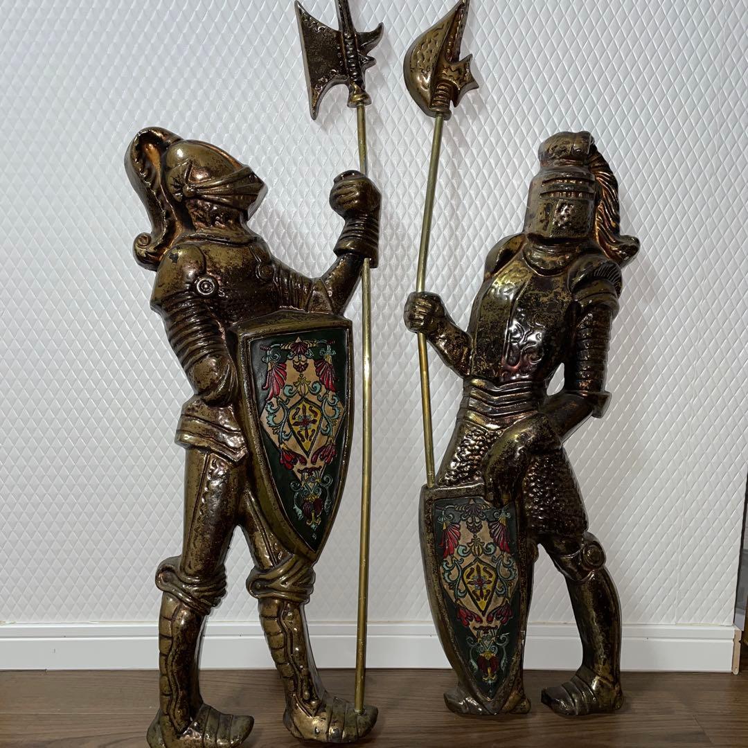 ヴィンテージ 中世の騎士 ナイト 中世騎士 真鍮製 壁掛け