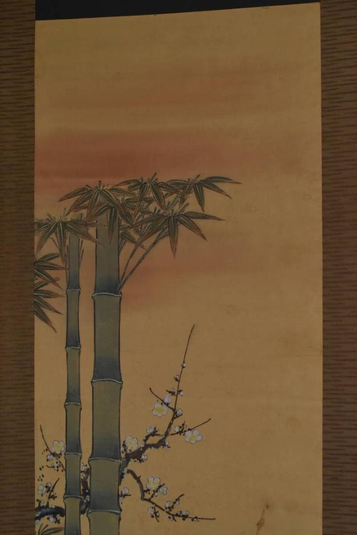 【真作】土佐光貞/土佐光学/合作/松竹梅鶴亀図/双幅/掛軸☆宝船☆AB-330