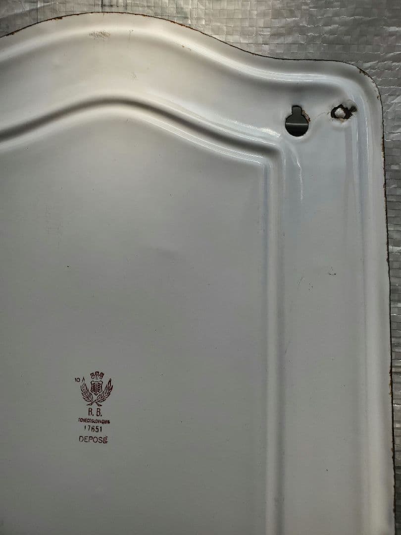 フランス　アンティーク　ホーロー　レードルラック　BB社　ローズガーランド