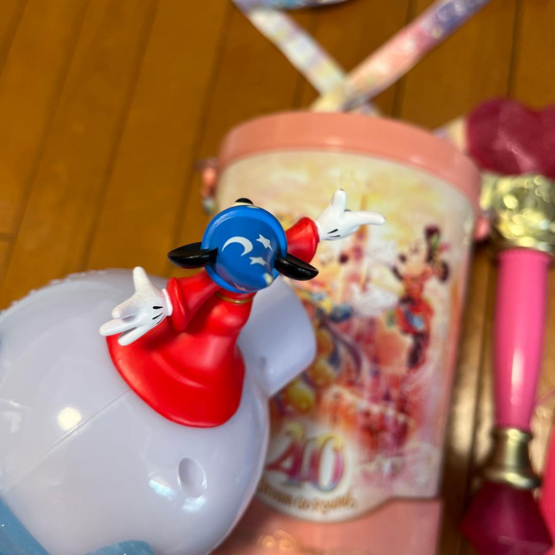 ディズニーランド　40周年ポップコーン入れ　シャボン玉　ミニースティックライト