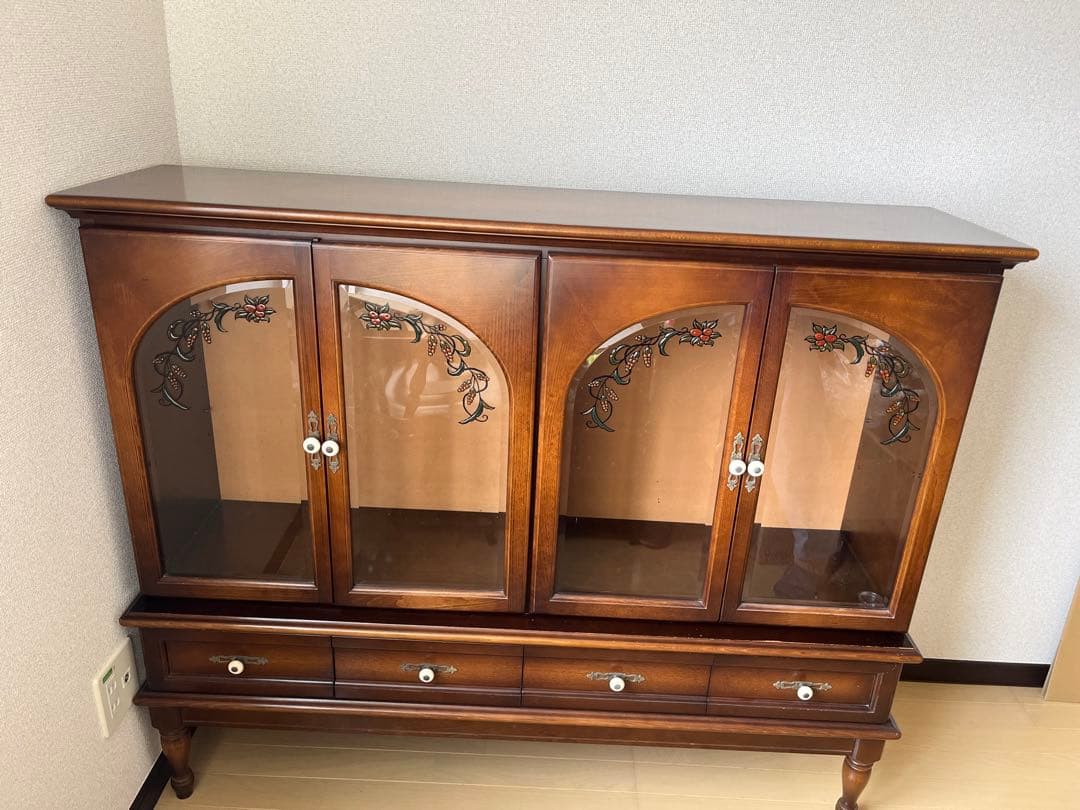 飛騨産業　キツツキ　穂高　木製キャビネット ガラス扉付き　USED 数日のみ