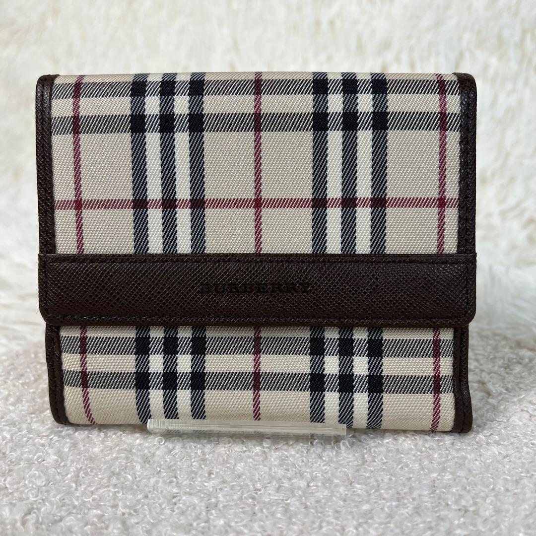 未使用級　BURBERRY　バーバリー　二つ折り財布　ノバチェック