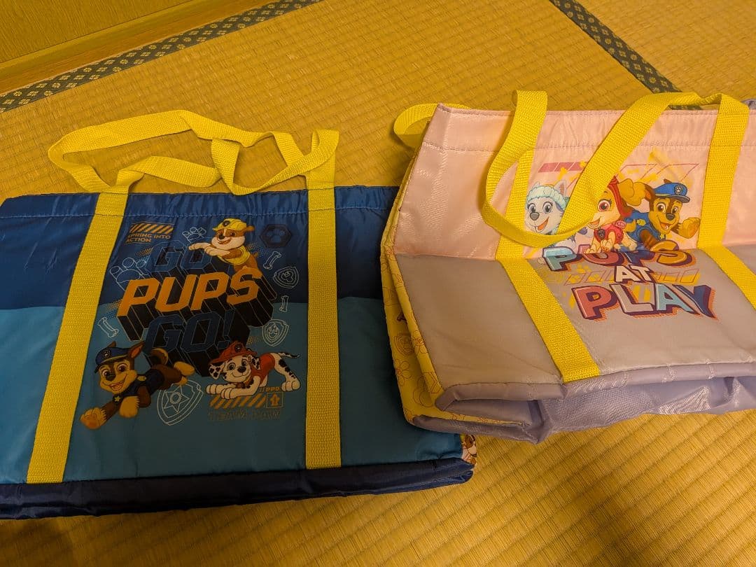 パウ・パトロール 大きなポッケ付きバスケット 　保冷カゴバッグ　ぬいぐるみポーチ