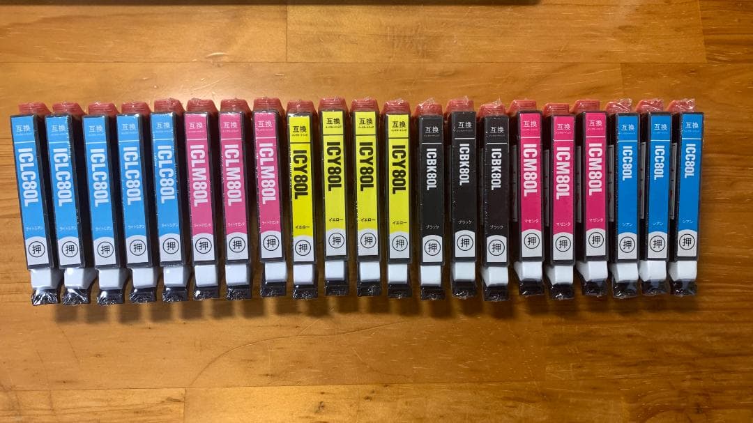 ①EPSON EP-808AW(ジャンク品) ②インクカートリッジ 21個セット