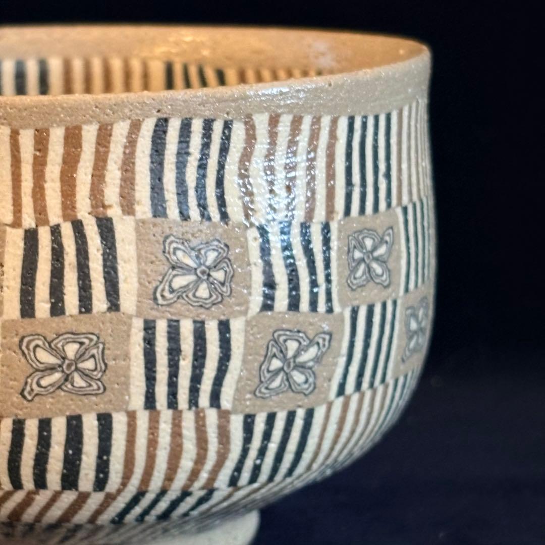 水野教雄作　練り込み抹茶椀