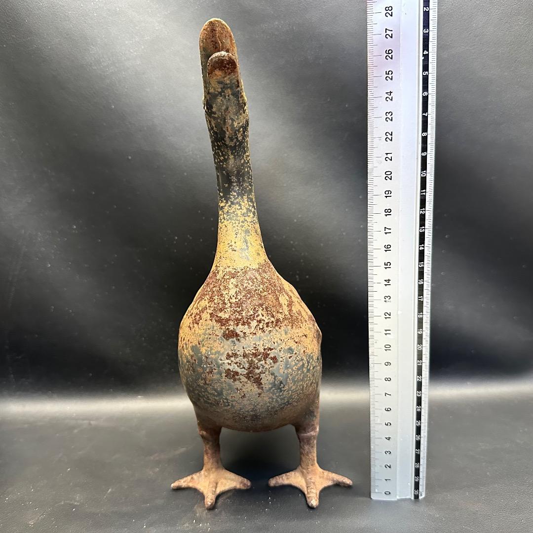 ♡※前Db1006 ヴィンテージ アイアンアヒル 置物 装飾品 2点セット