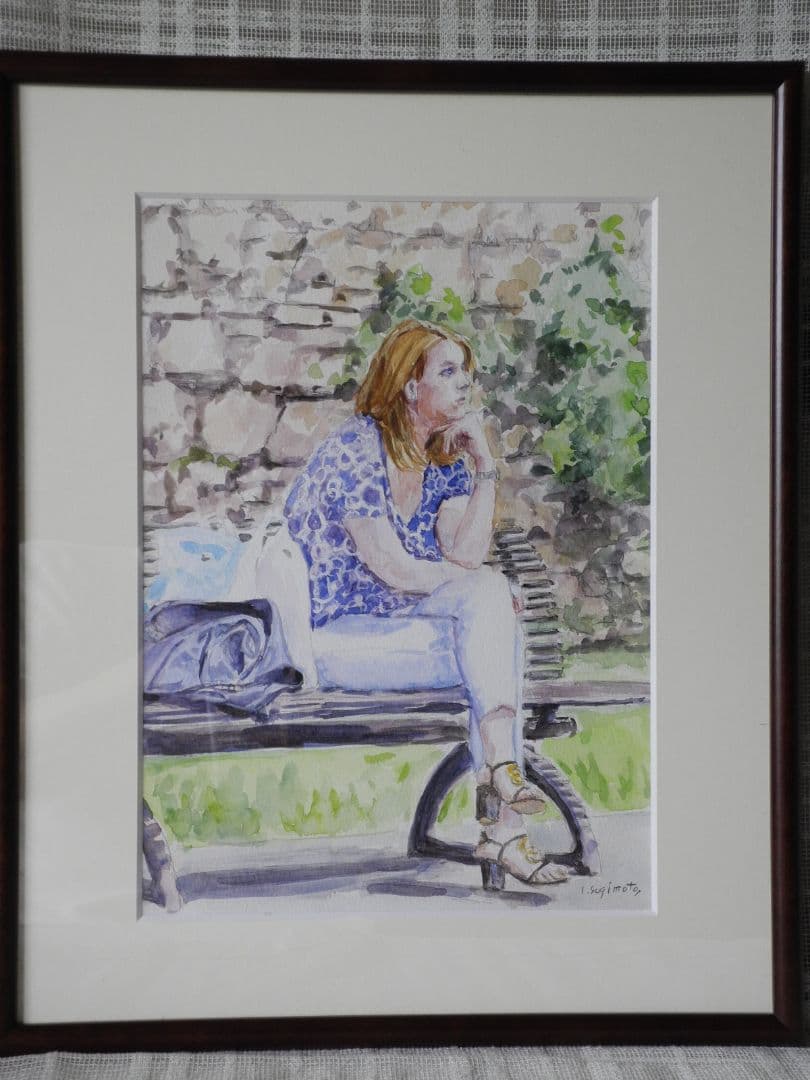 絵画美女休息図