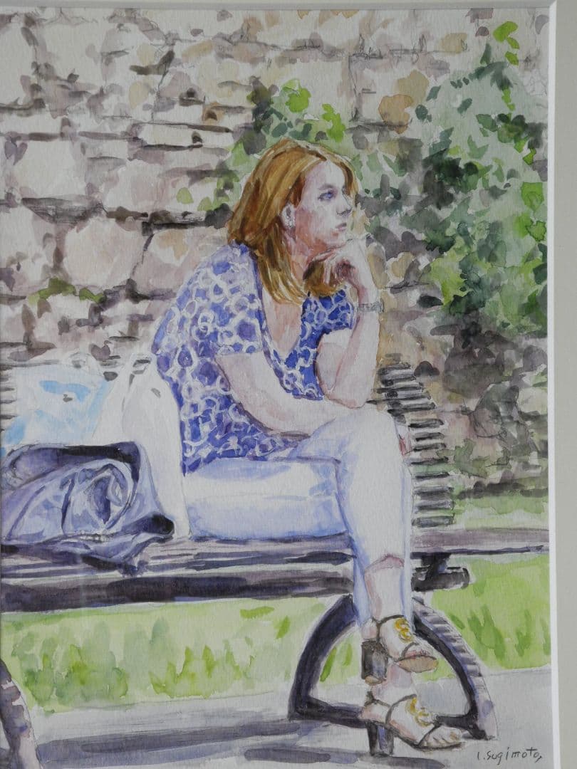 絵画美女休息図