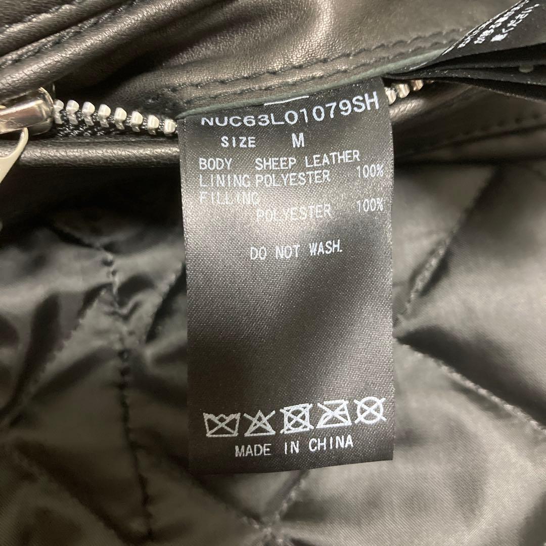 【希少】ナノユニバース ライダースレザージャケット 黒 本革ラムレザー 美品