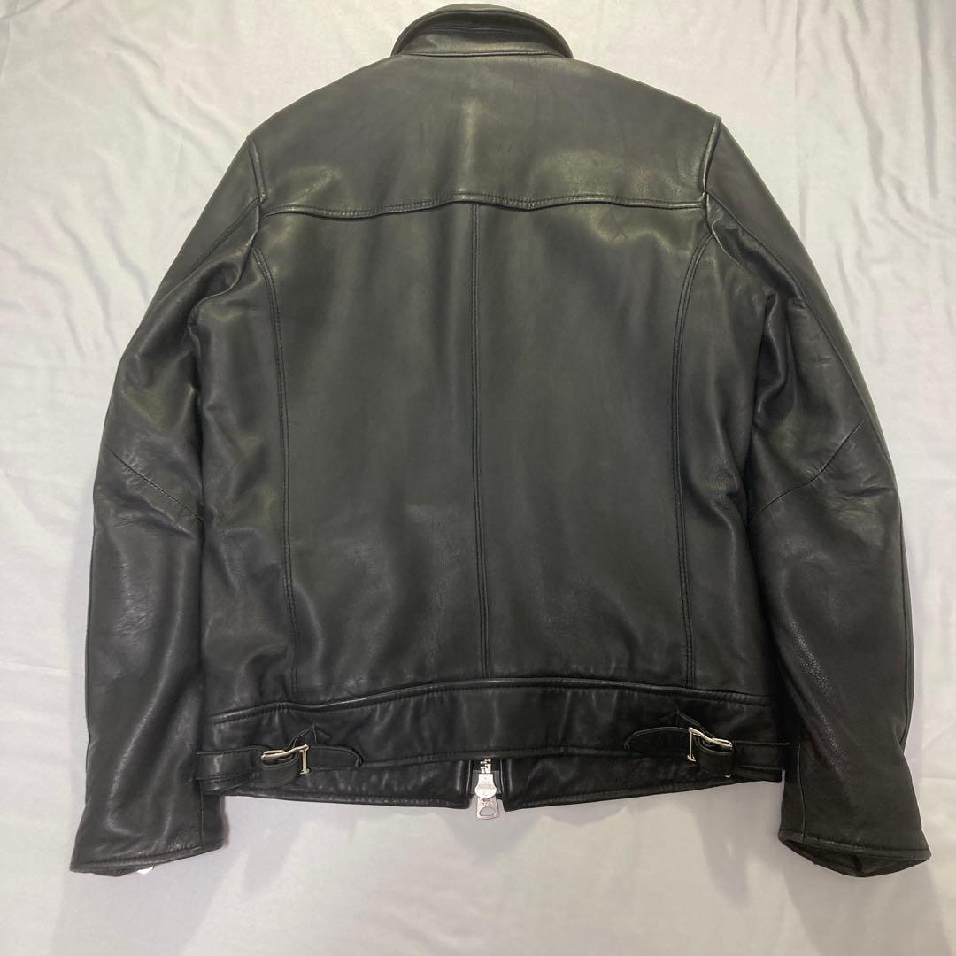 【希少】ナノユニバース ライダースレザージャケット 黒 本革ラムレザー 美品