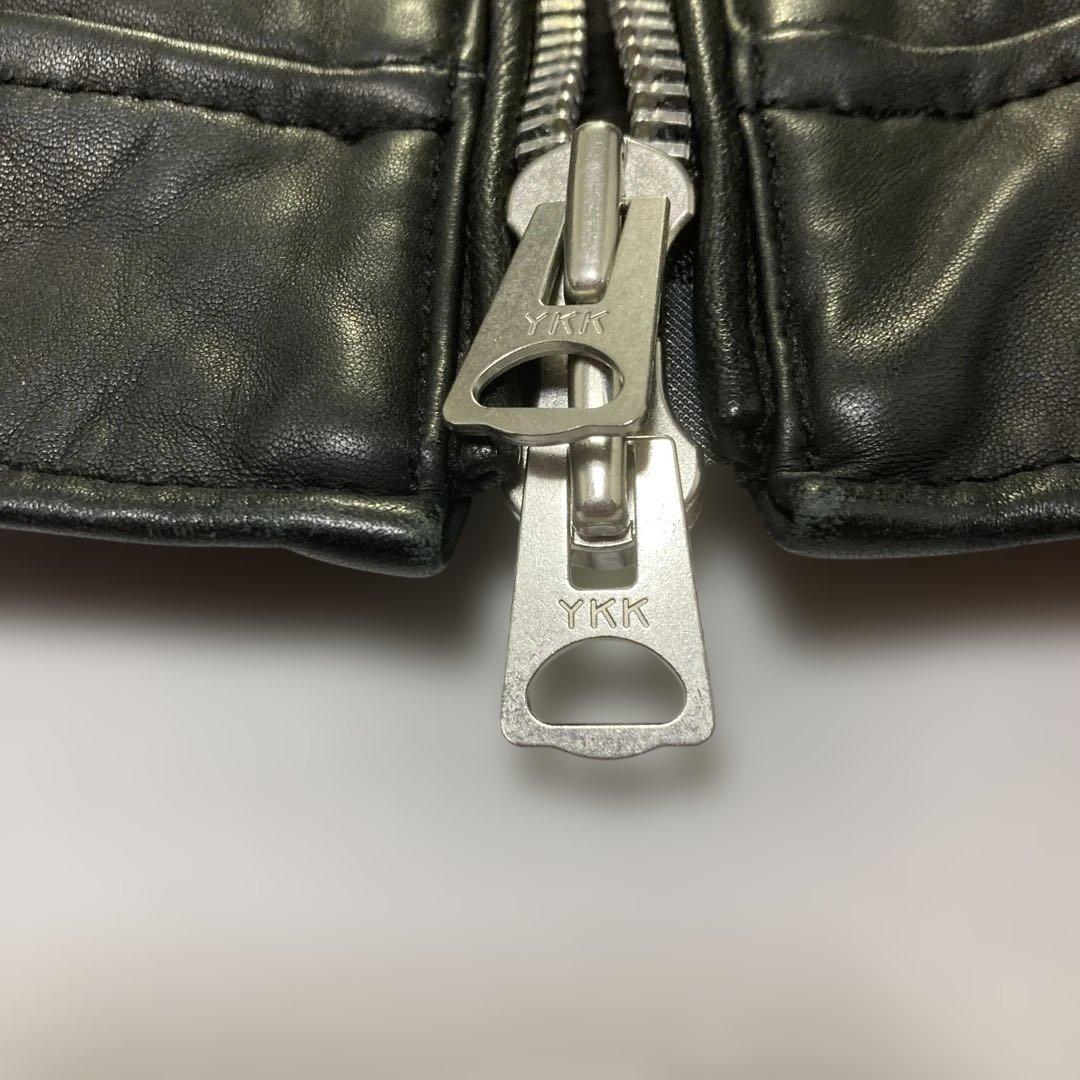 【希少】ナノユニバース ライダースレザージャケット 黒 本革ラムレザー 美品