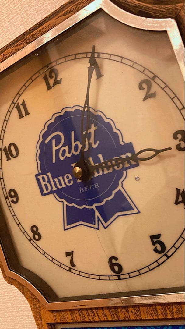 福*店様 Pabst Blue Ribbon 1970's壁掛け振り子時計　ライ
