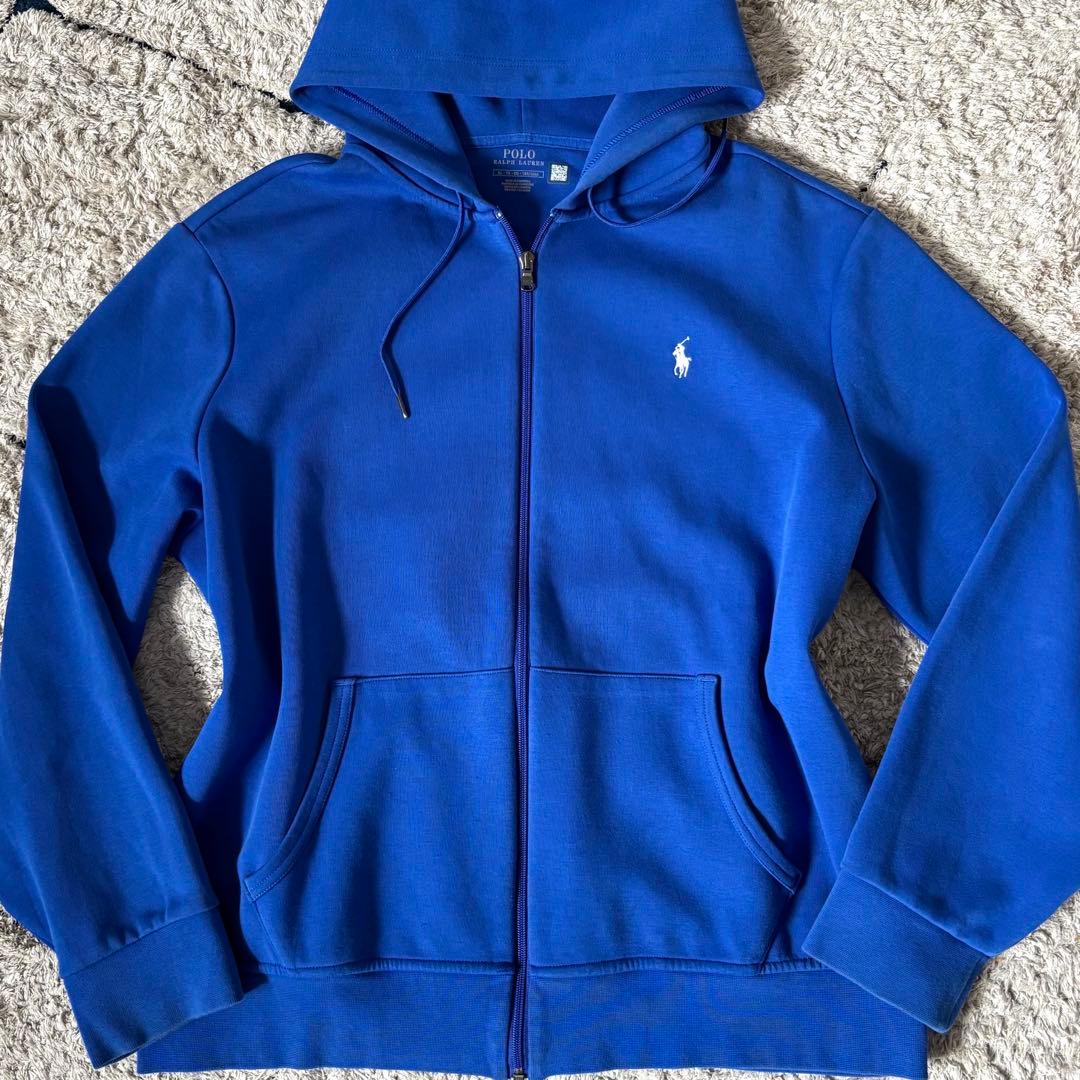 大谷様　ポロラルフローレン　パーカー　フード　ジップ　ポニー刺繍　青　ブルー