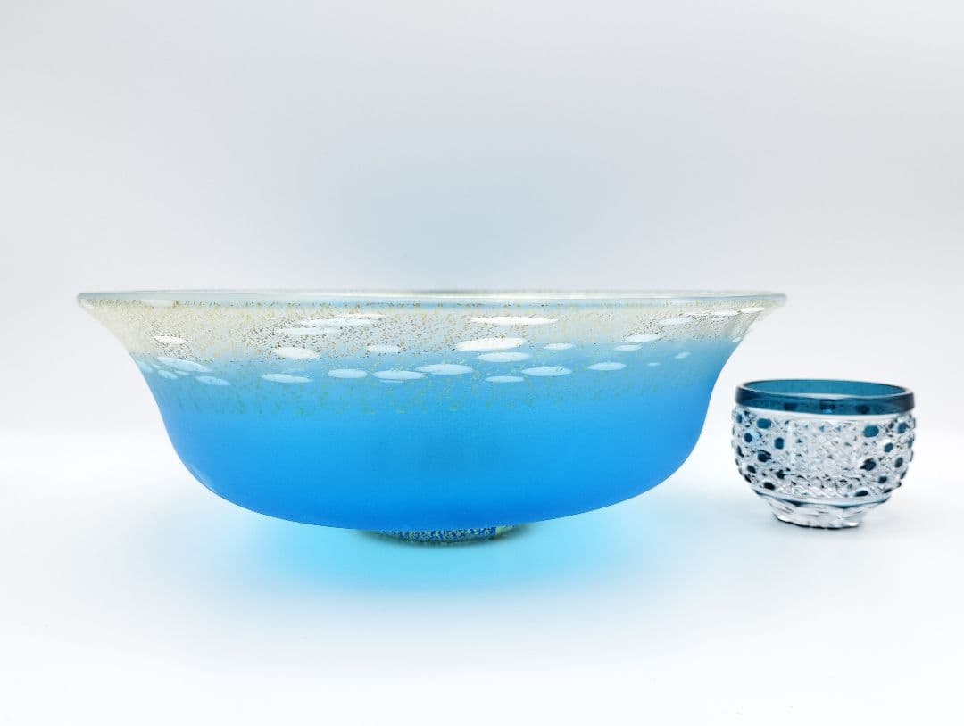 ★サインあり★黒木国昭 金彩象嵌 深皿 大皿（切子 江戸切子 薩摩切子）