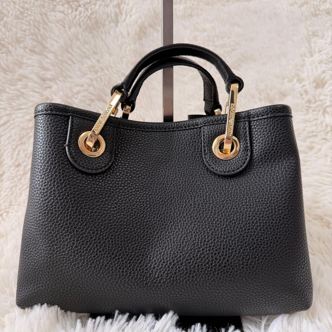 ✨極美品 EMPORIO ARMANI ショルダーバッグ レザー ブラック