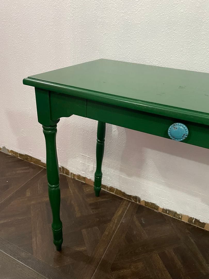 期間限定価格　アンティーク　テーブル　デスク　机　リペイント　世界一点物