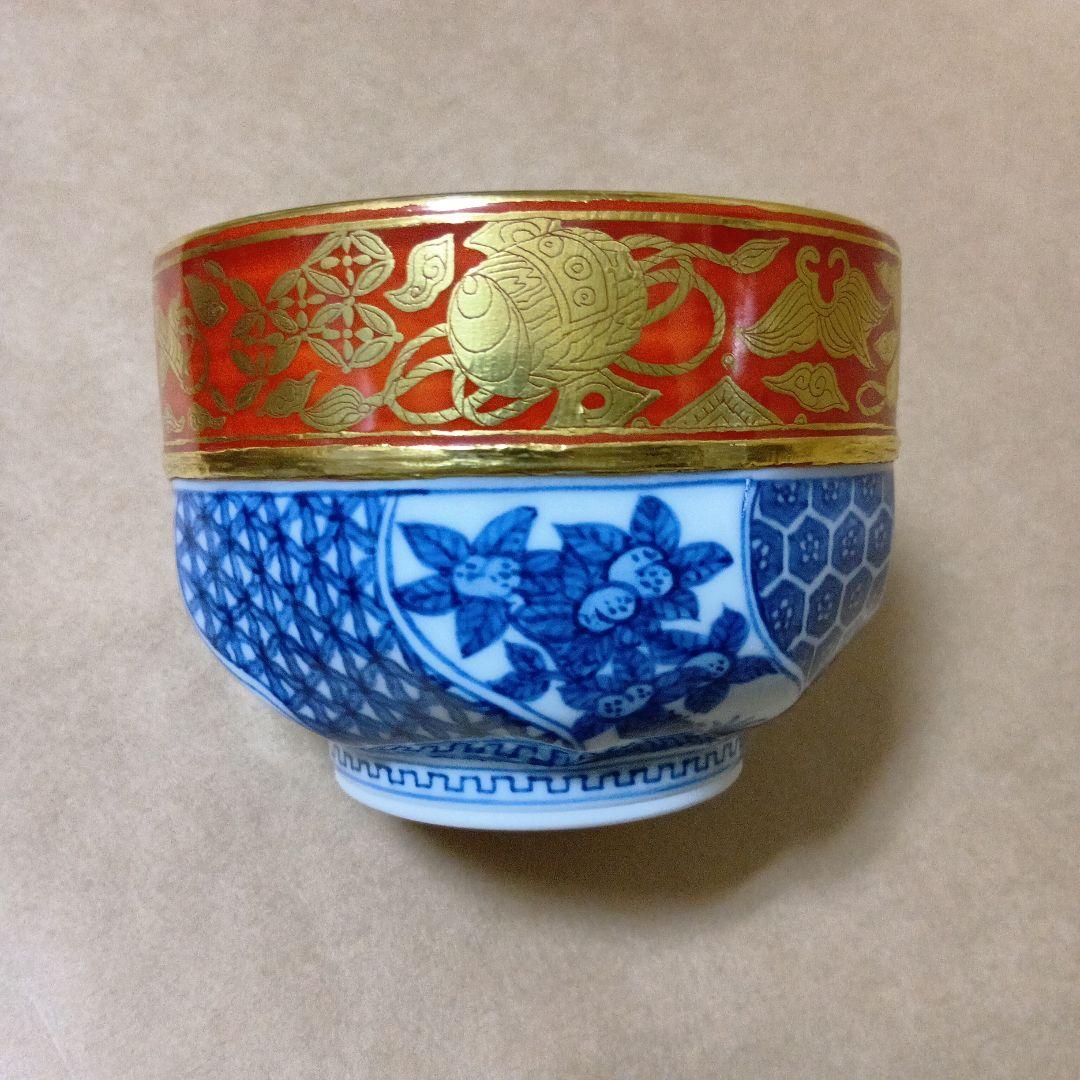 茶道具　金襴手祥瑞腰捻茶碗