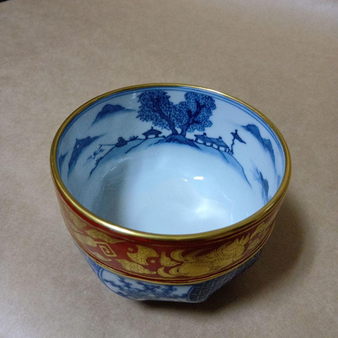 茶道具　金襴手祥瑞腰捻茶碗