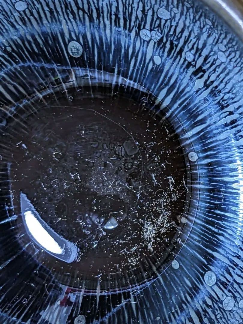 ♦中国美術工芸品 作家作品 曜変 油滴天目 茶碗 茶道具 酒器 未使用 共箱入