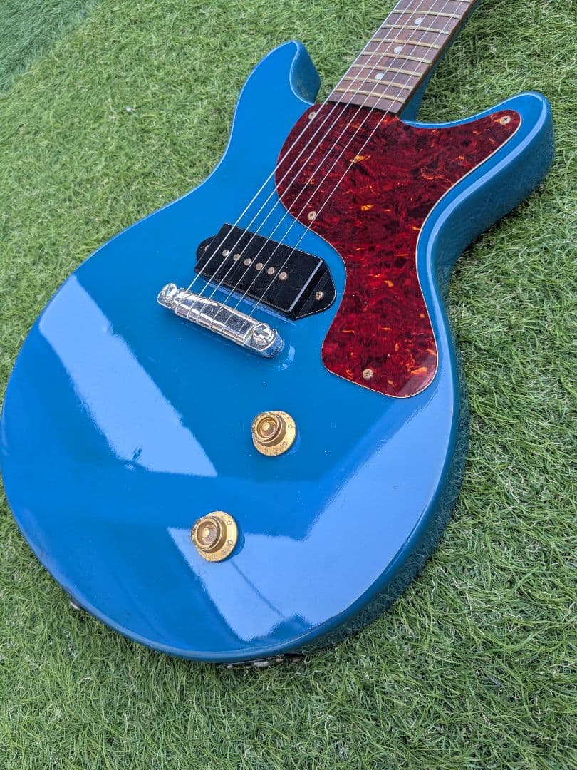 Maison TV YELLOW P90レスポールjrダブルカッタウェイ青ブルー