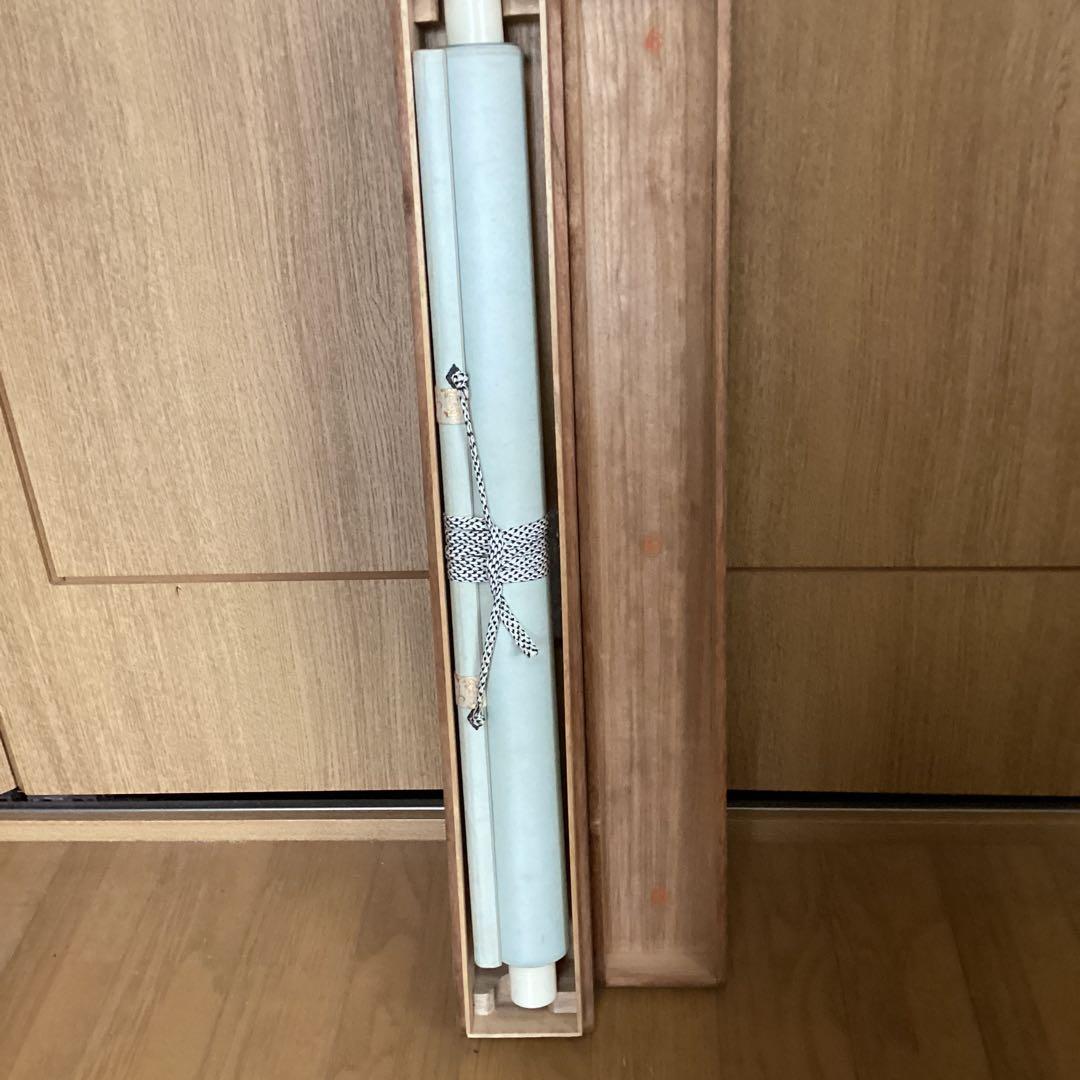 野村雪江　　絹本着色　【　秋の瀑布図　】　合箱　　肉筆　掛軸一幅　　模写　190