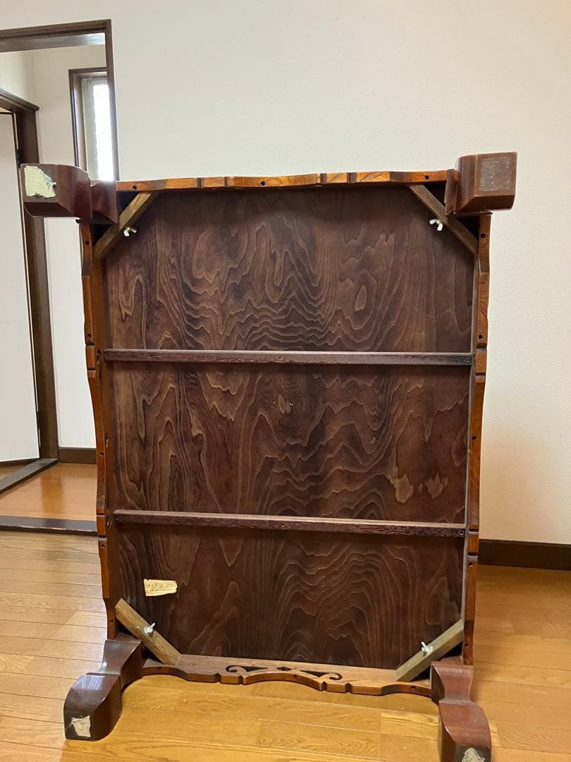 木製 彫刻入り 座卓テーブル