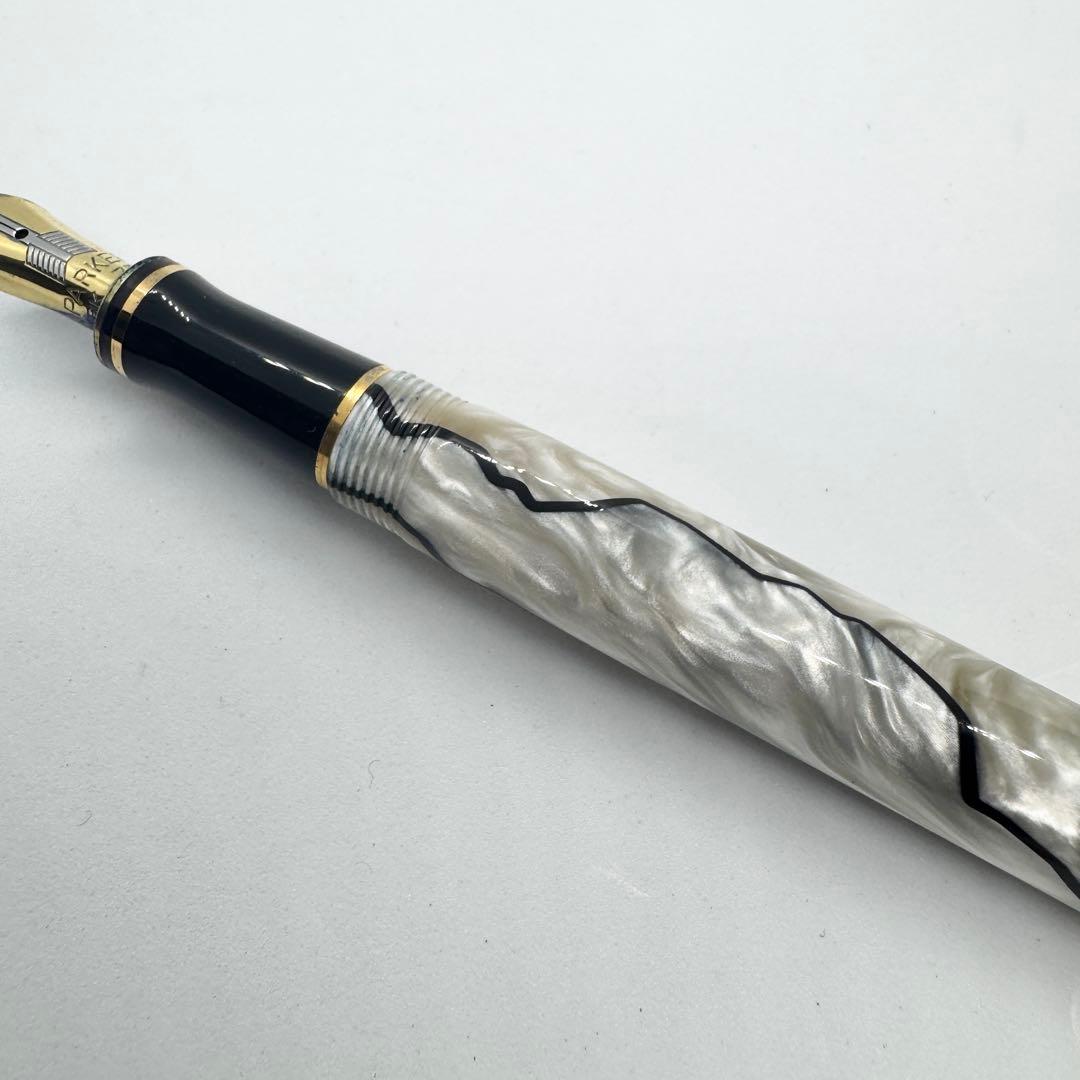 パーカー 万年筆 デュオフォールド　パール ブラック 18K センテニアル