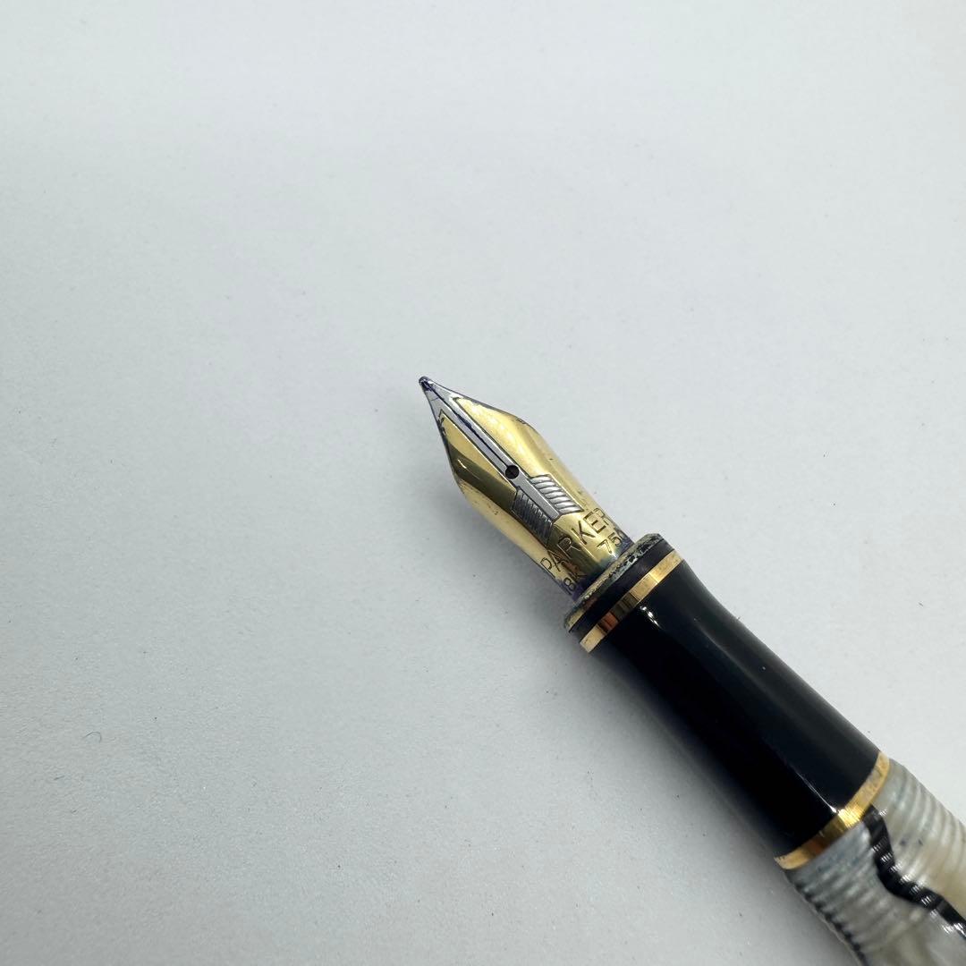 パーカー 万年筆 デュオフォールド　パール ブラック 18K センテニアル