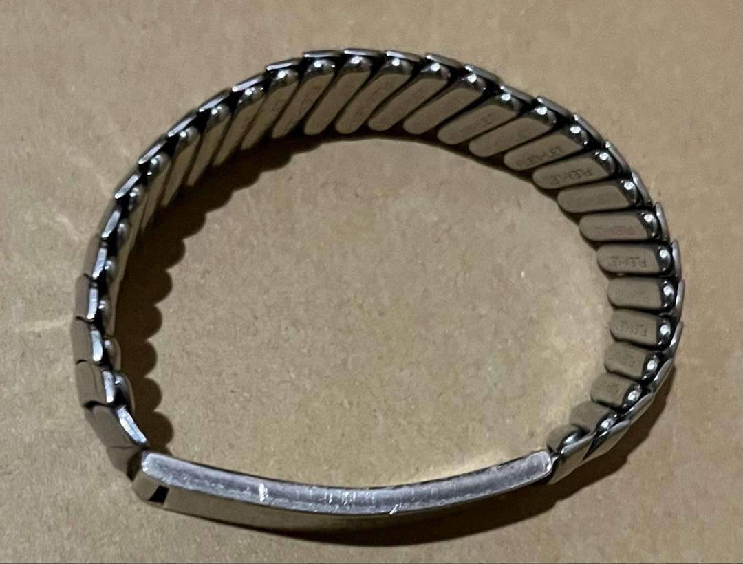 スウィートハート 蛇腹　IDプレート シルバーブレスレット