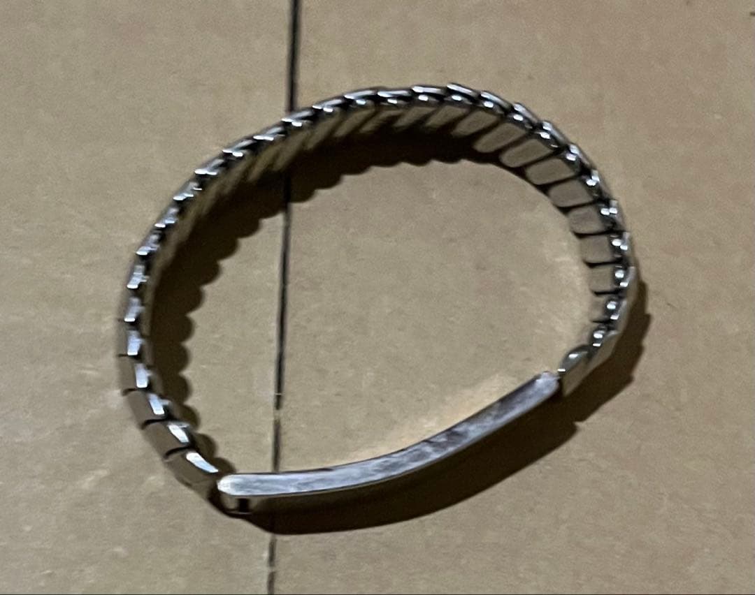 スウィートハート 蛇腹　IDプレート シルバーブレスレット