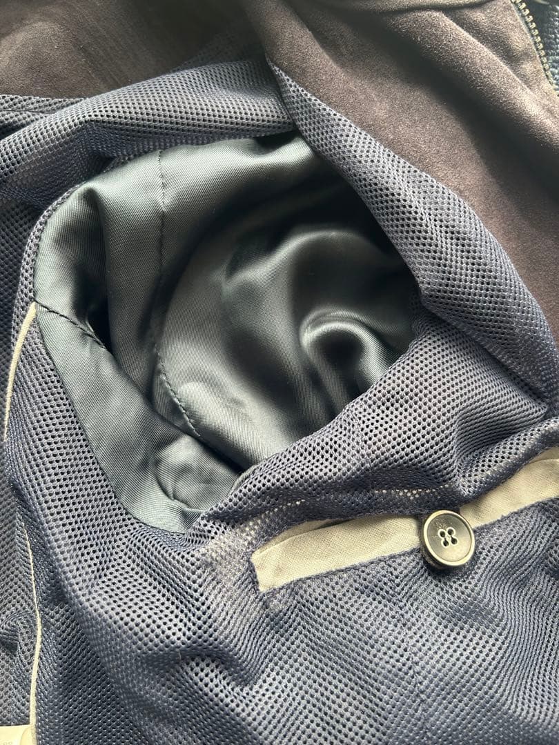 特価EMMETI/エンメティ　ゴートスエードシングルライダース46（M）ブラック