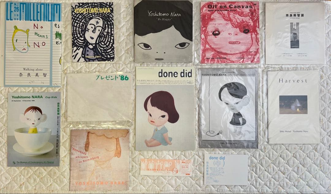 [貴重品] 奈良美智の古いフライヤーと古い展覧会案内冊子