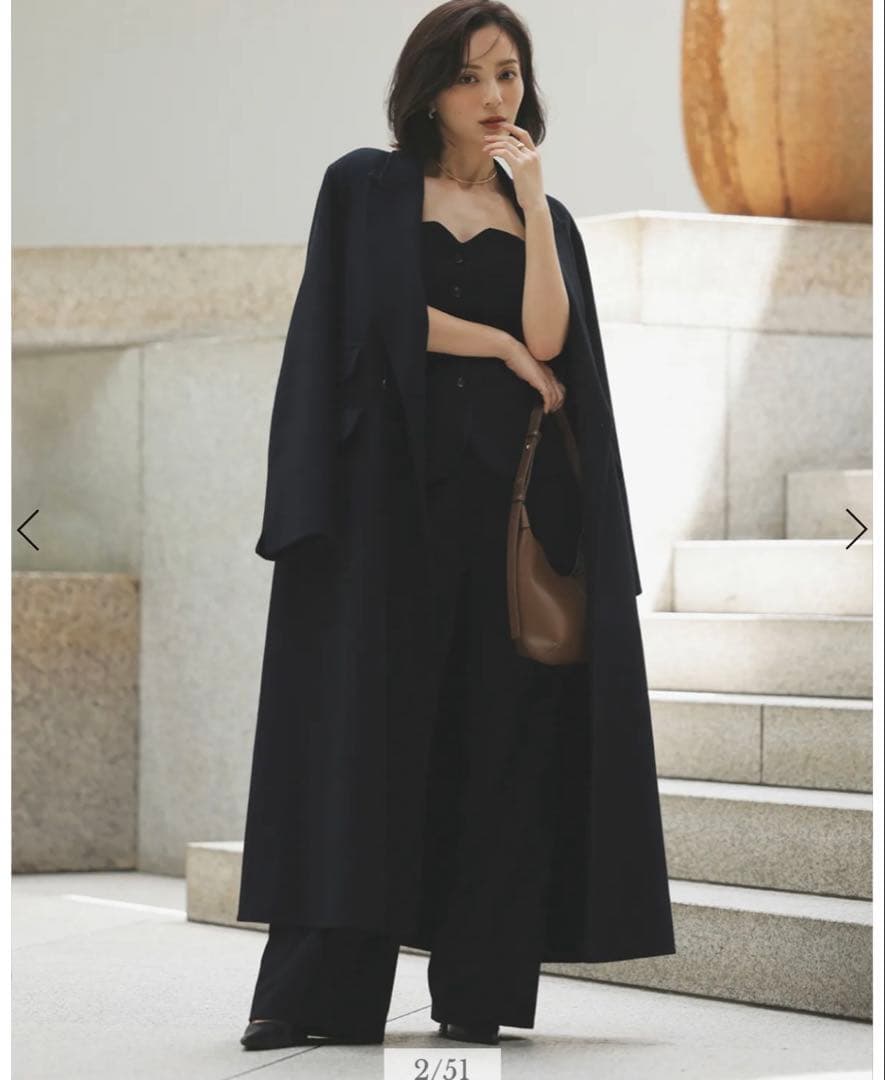 アニュアンス　リバーロングダブルポケットチェスターコート　S