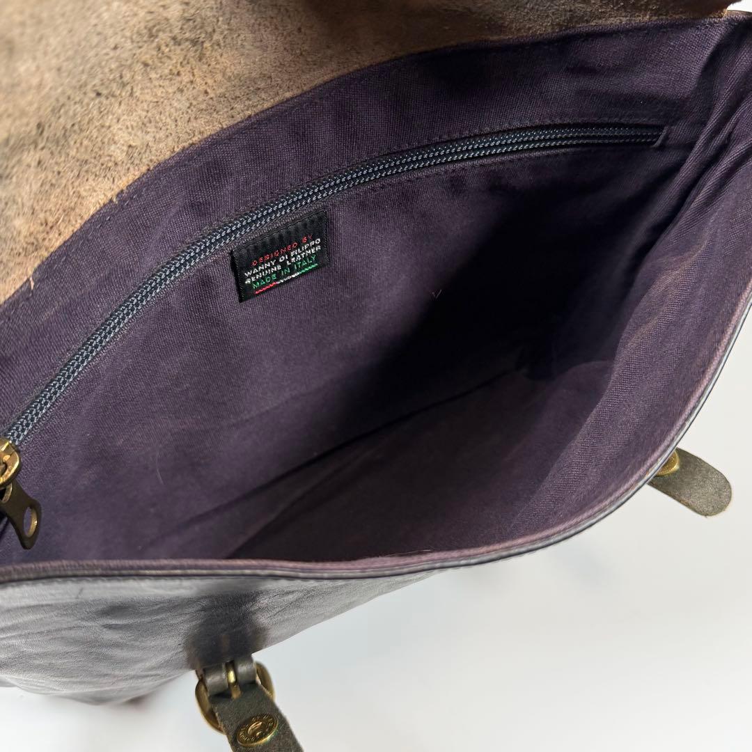 【美品】【希少】イルビゾンテ　ショルダーバッグ　オールレザー　ゴールド金具　黒系