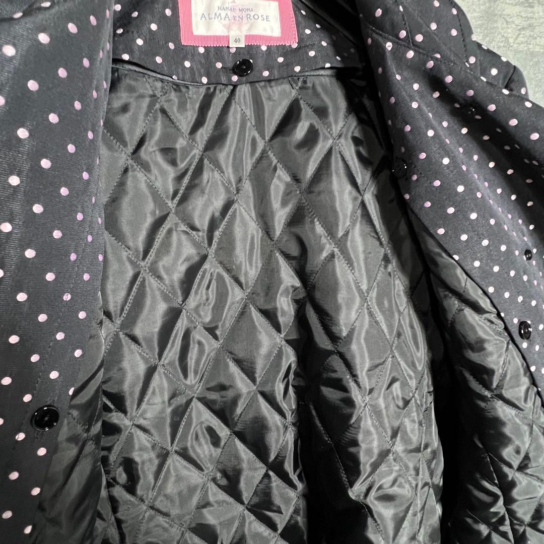 ALMA EN ROSE 森英恵　2ウエイコート　ドット刺繍　サイズ40極美品