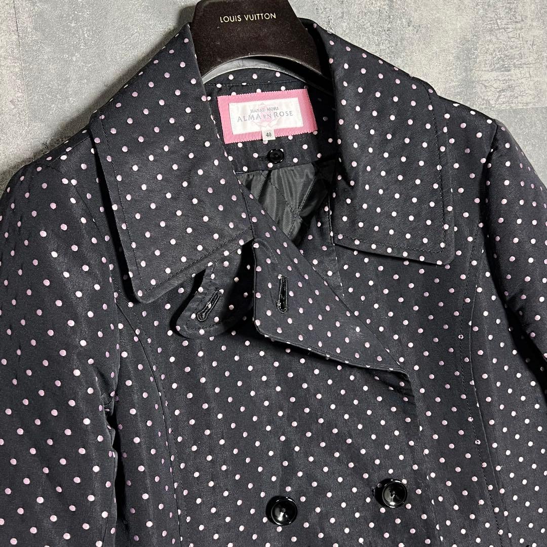 ALMA EN ROSE 森英恵　2ウエイコート　ドット刺繍　サイズ40極美品