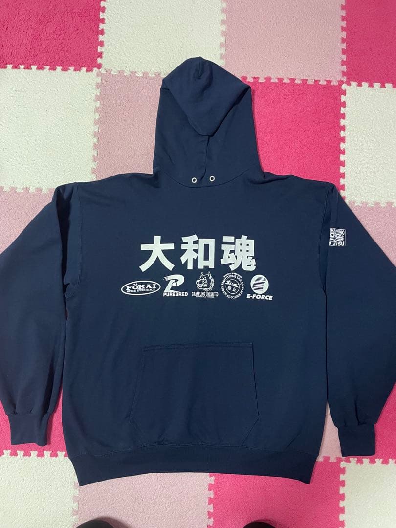 エンセン井上　大和魂　パーカー　ネイビー　XL　USA製　美品　格闘家パーカー