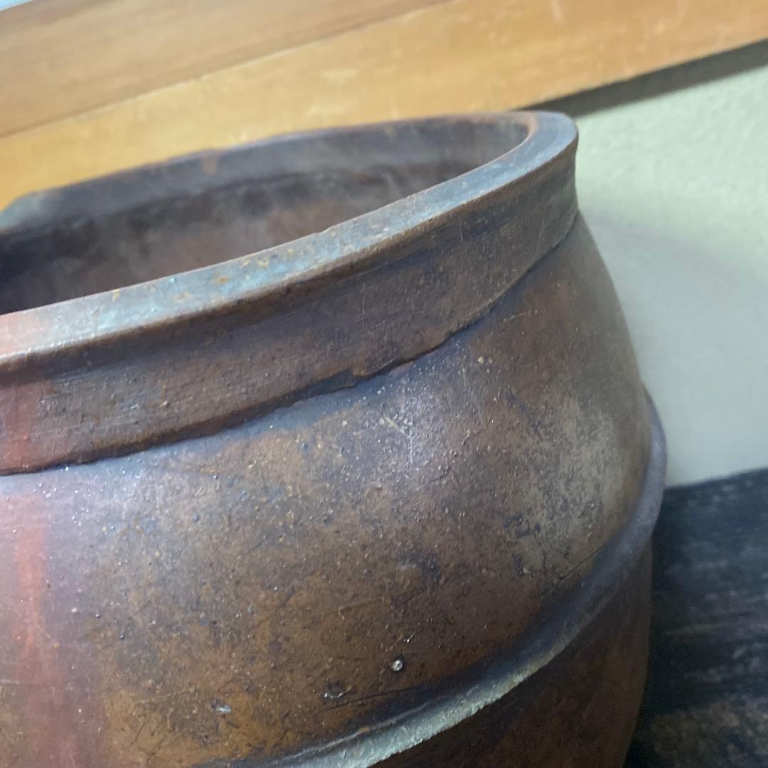 備前置き水指三日月に一文字