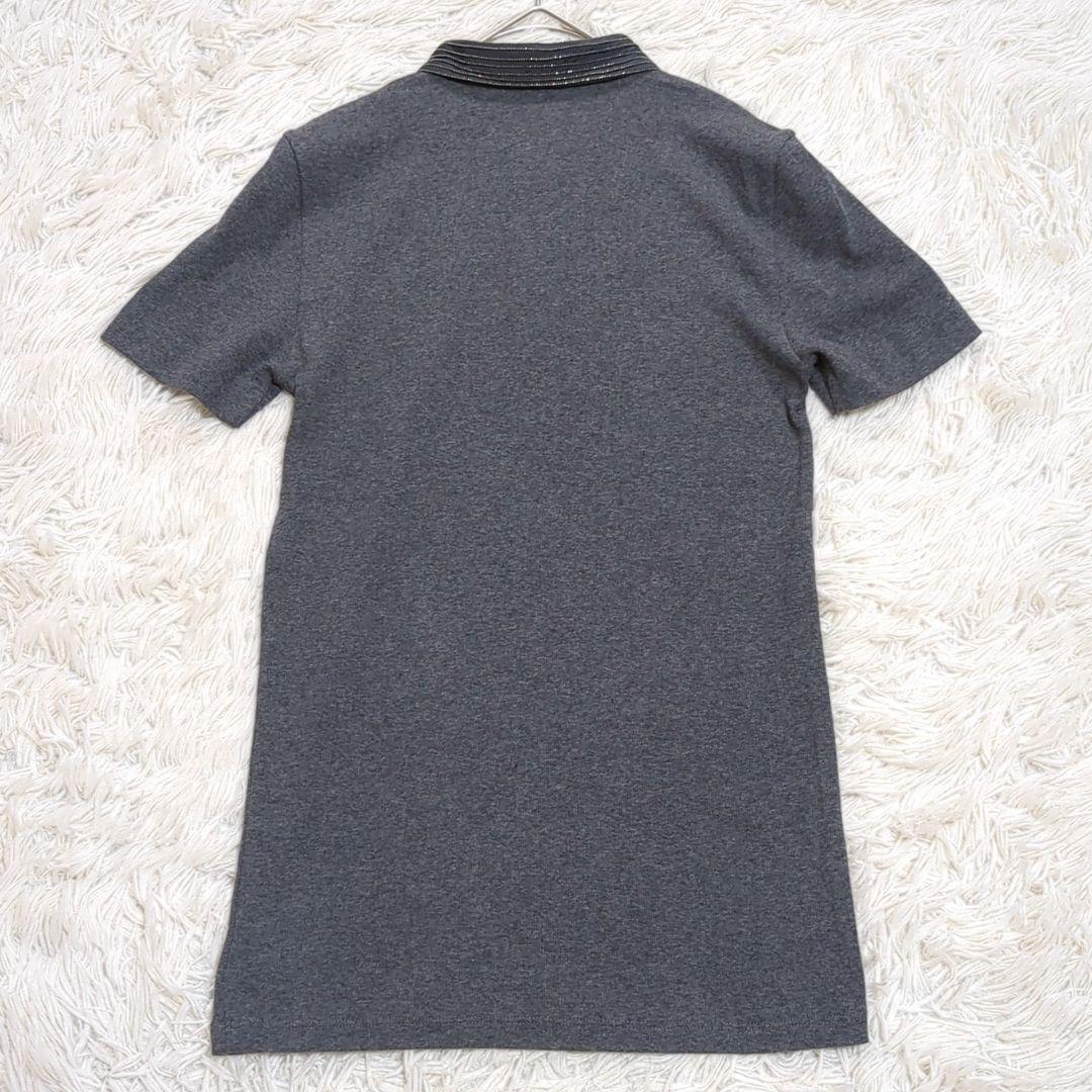 極美品 ブルネロクチネリ S モニーレ ポロシャツ ストレッチ コットン シルク