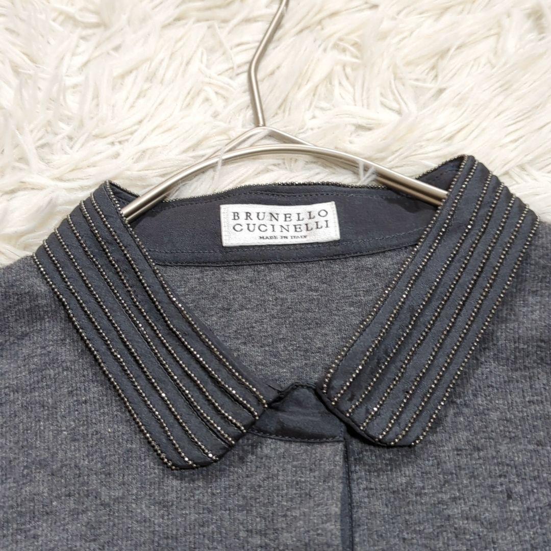 極美品 ブルネロクチネリ S モニーレ ポロシャツ ストレッチ コットン シルク