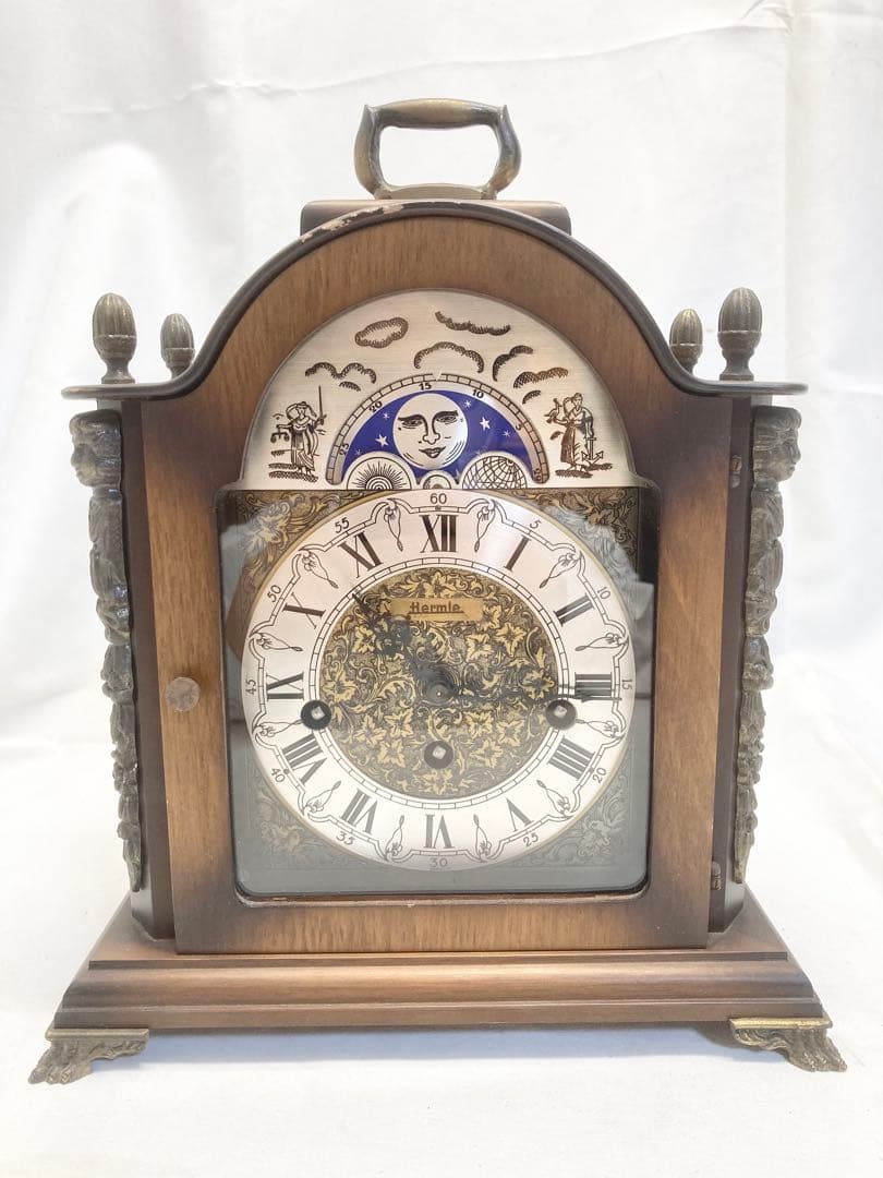 Hermle ヘルムレ ゼンマイ式置き時計 アンティーク時計 ドイツ製