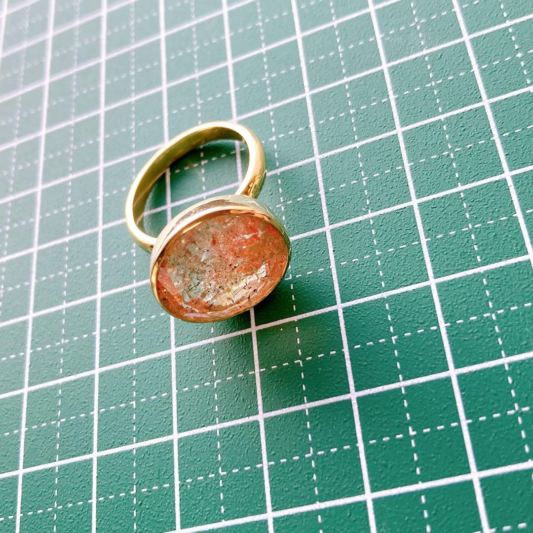 フェルドスパーサンストーンのメルベイユリング　天然石リング