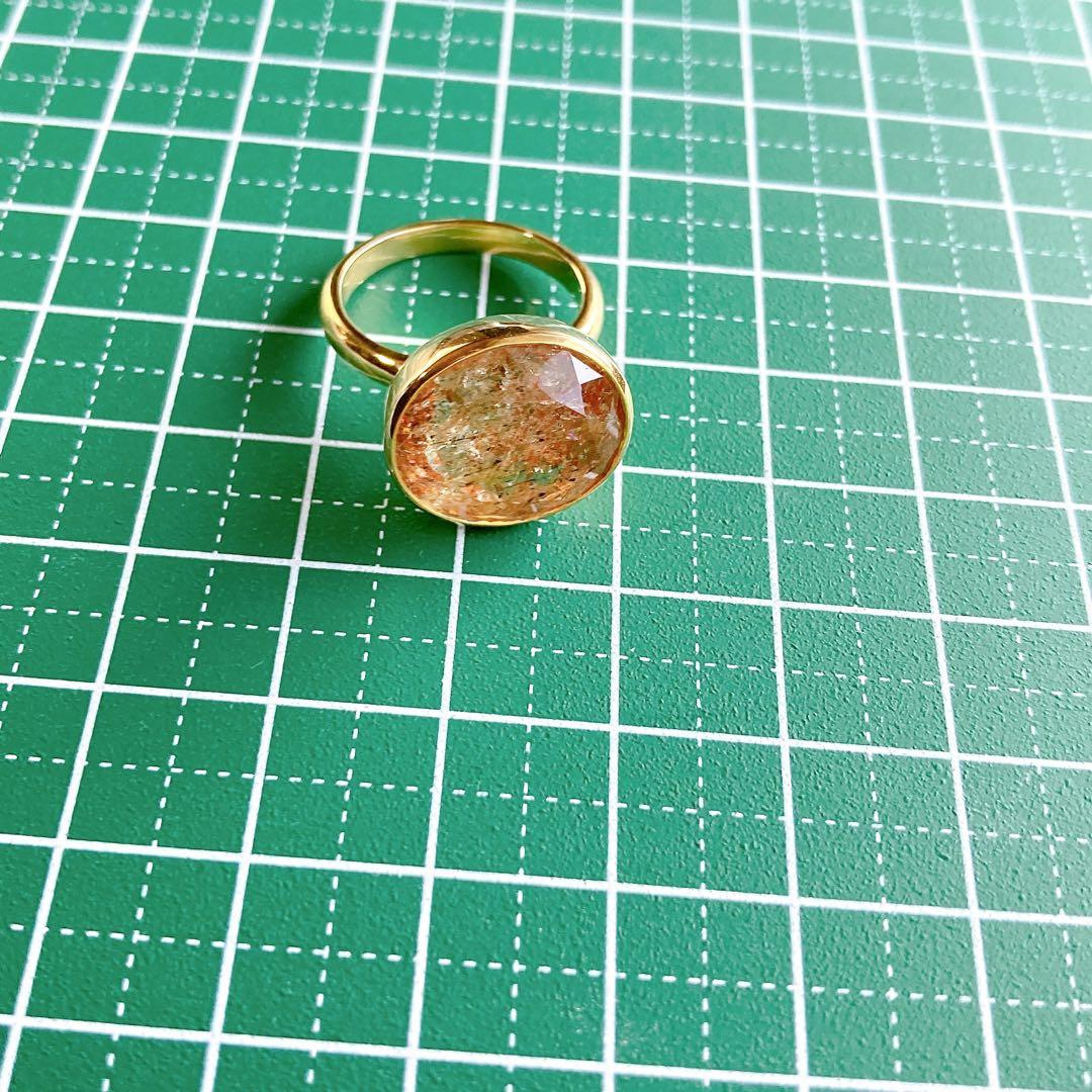 フェルドスパーサンストーンのメルベイユリング　天然石リング