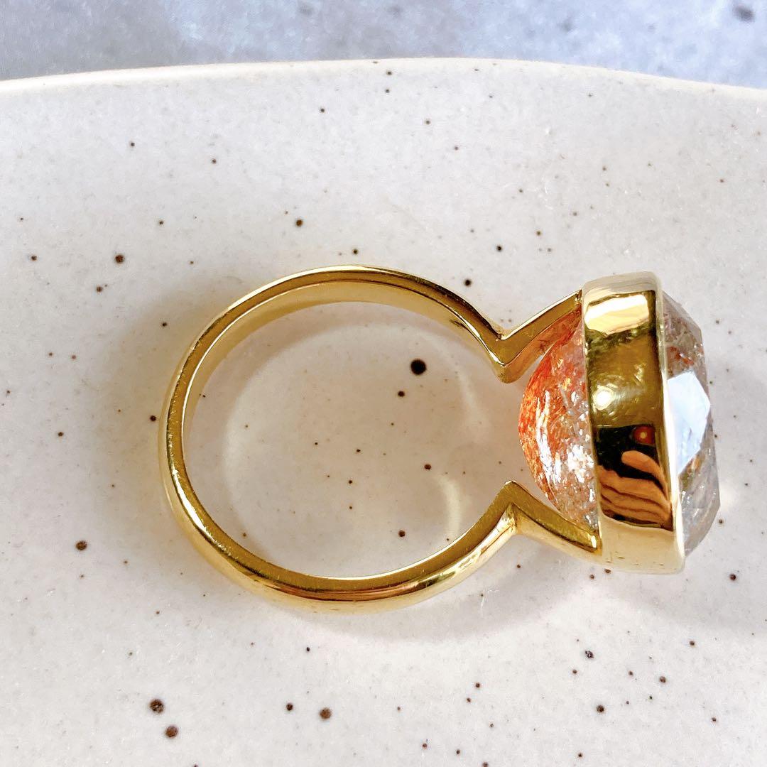 フェルドスパーサンストーンのメルベイユリング　天然石リング