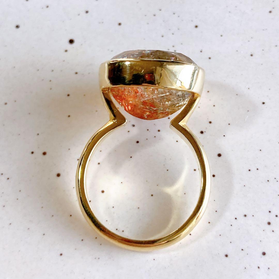 フェルドスパーサンストーンのメルベイユリング　天然石リング