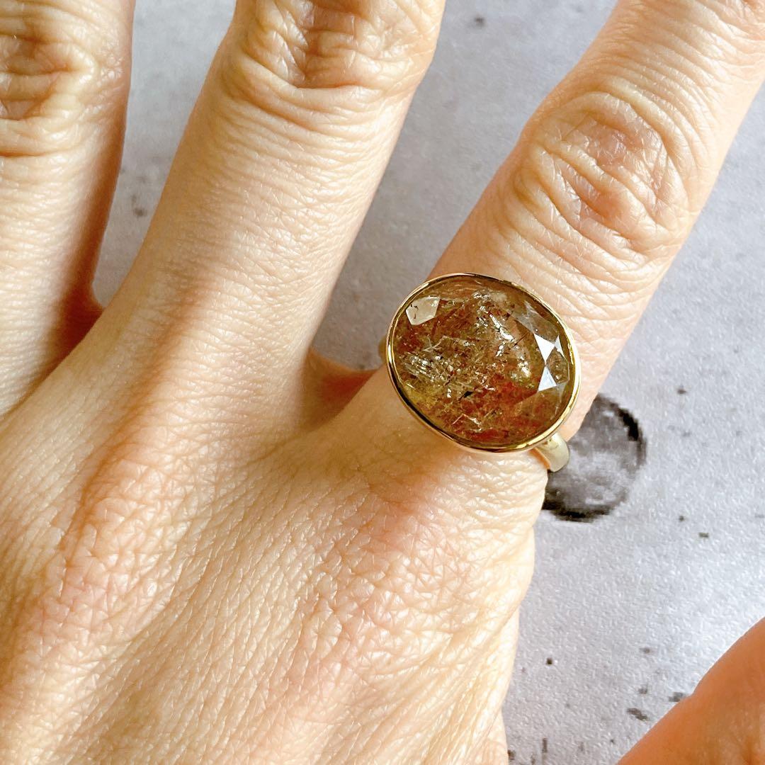 フェルドスパーサンストーンのメルベイユリング　天然石リング