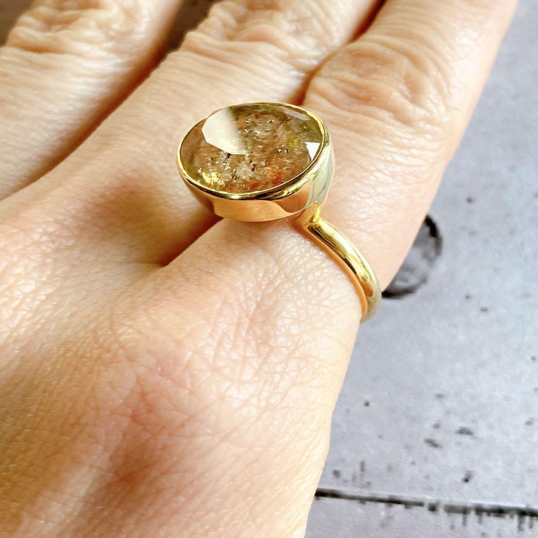 フェルドスパーサンストーンのメルベイユリング　天然石リング