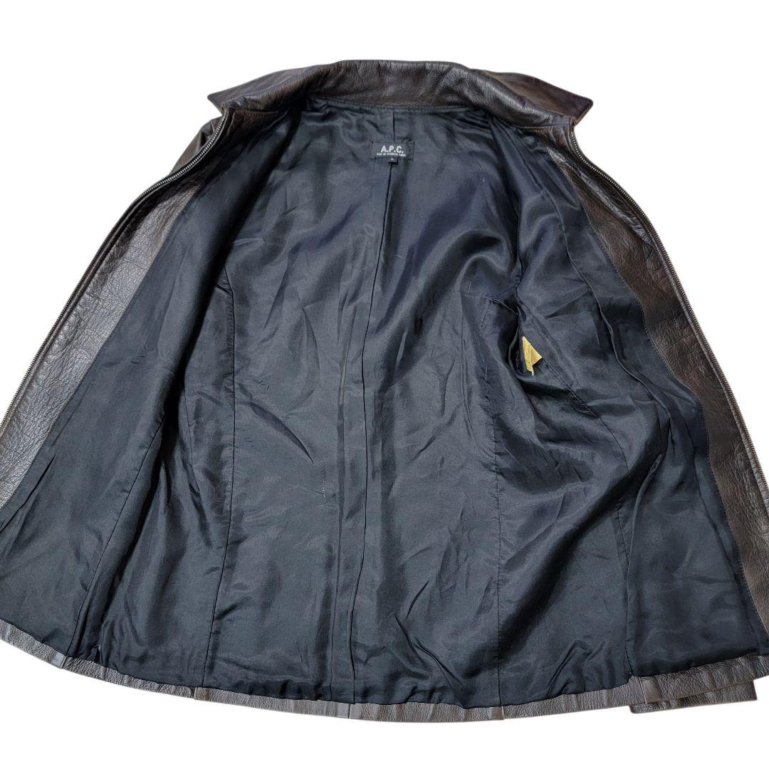 90S フランス製 アーペーセー APC 牛革 レザージャケット トラッカー