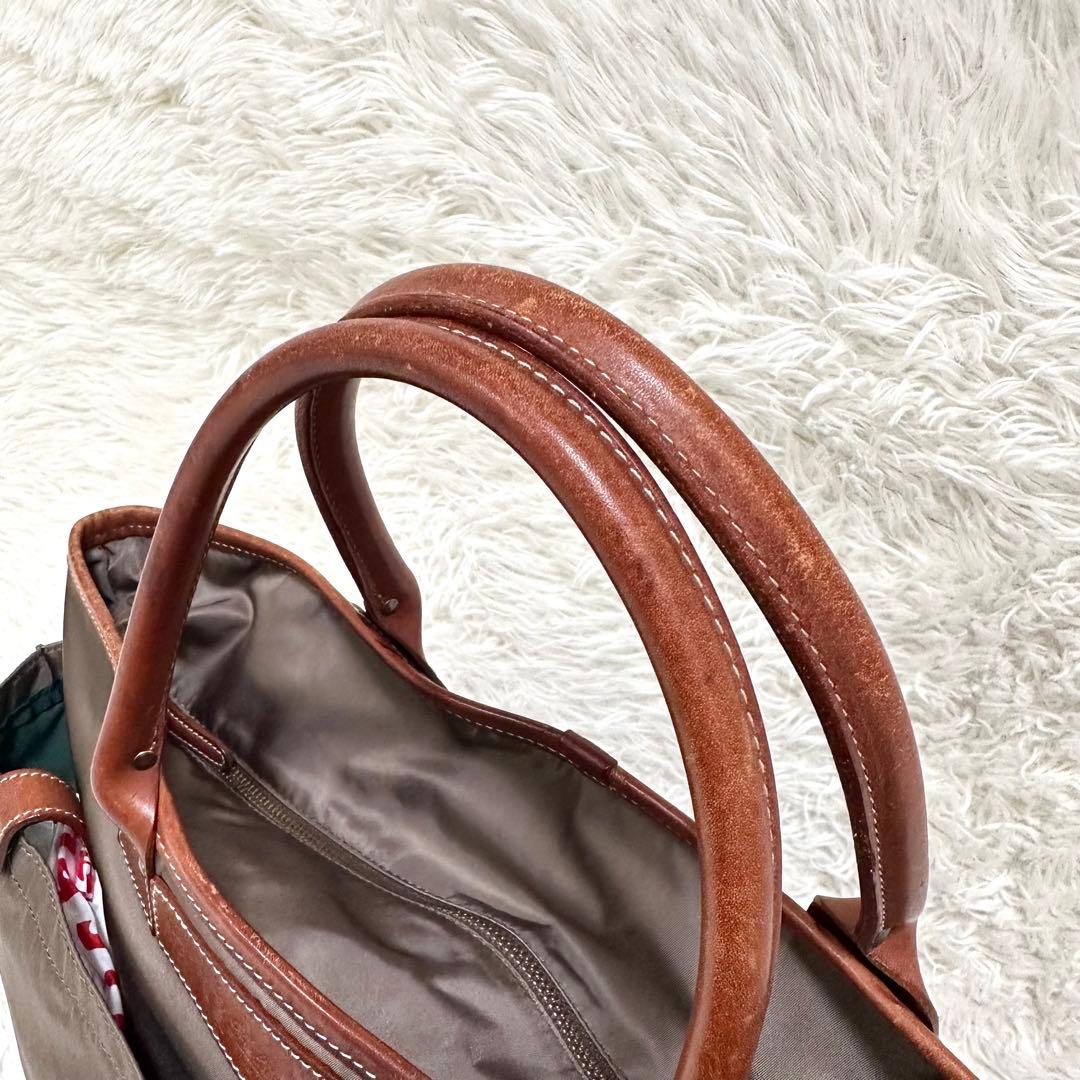 【大容量 A4 PC収納✨】フェリージ ヘルメットバック カーキ 本革 ビジネス