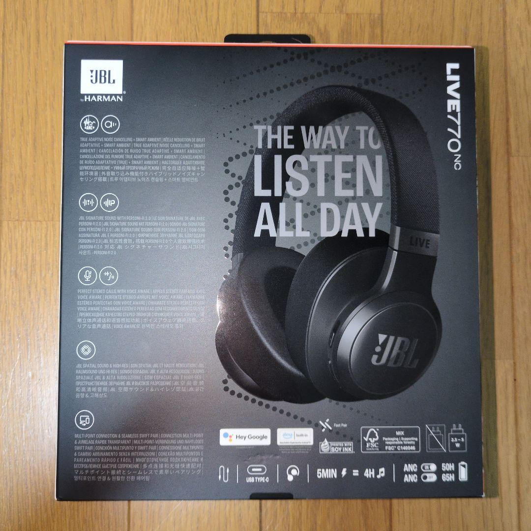 JBL LIVE 770NC ワイヤレスヘッドホン　ブラック　美品